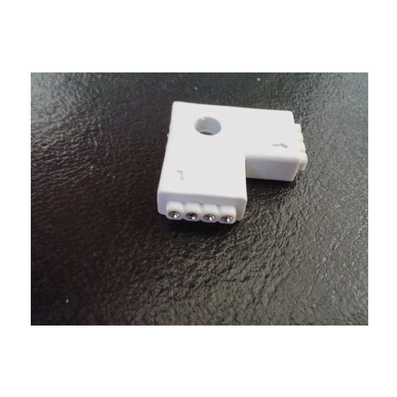 foto del prodotto trade shop traesio connettore a clip angolare a l 4 pin per strisce led strip smd rgb 