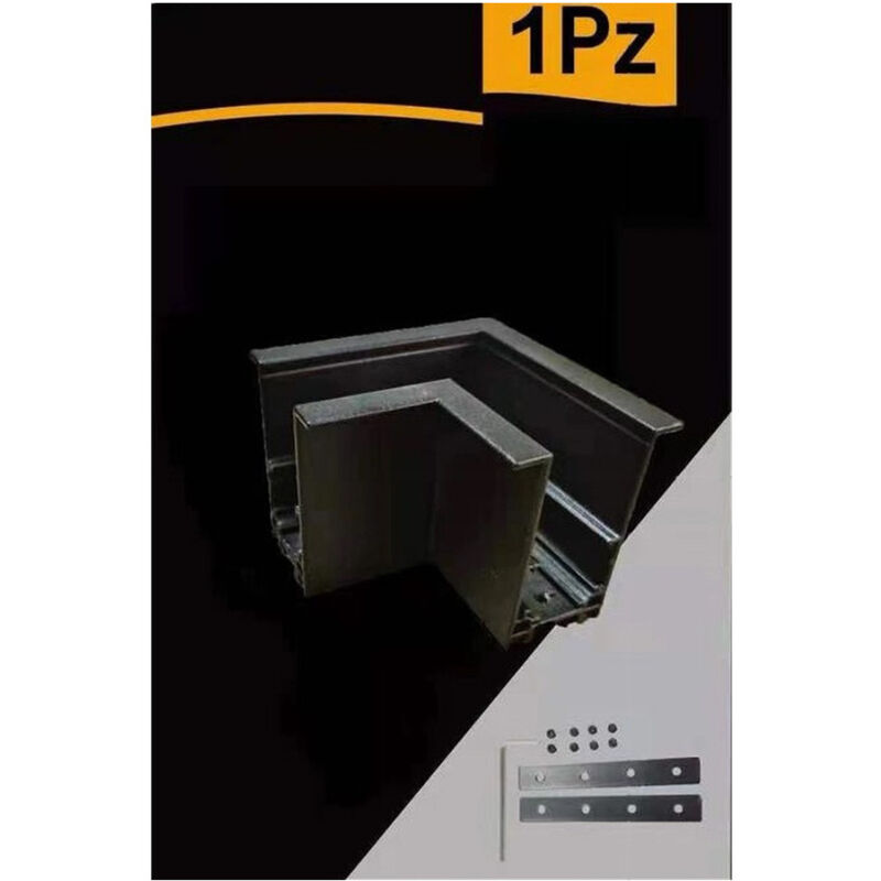 foto del prodotto trade shop traesio connettore giunto angolare curva nero per binario magnetico 48v accessori tk670 l 