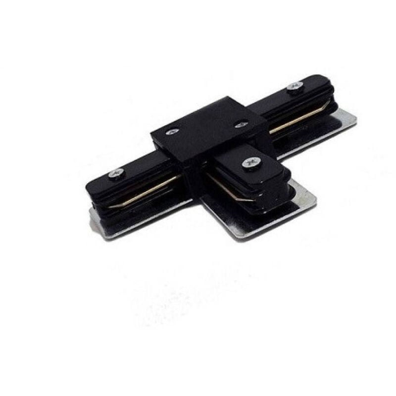 foto del prodotto trade shop traesio connettore giunzione tipo t per binario monofase 2 poli colore nero pista nt 