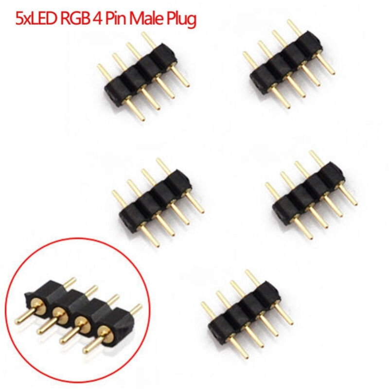 foto del prodotto trade shop traesio connettore maschio maschio 3528 5050 per strip strisce led rgb 4 pin controller 