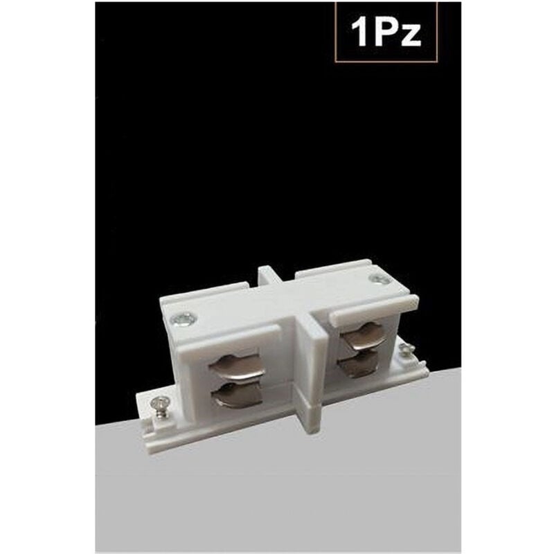 foto del prodotto trade shop traesio connettore tipo i dritto giunto per binario trifase colore bianco nero gf068 d bianco