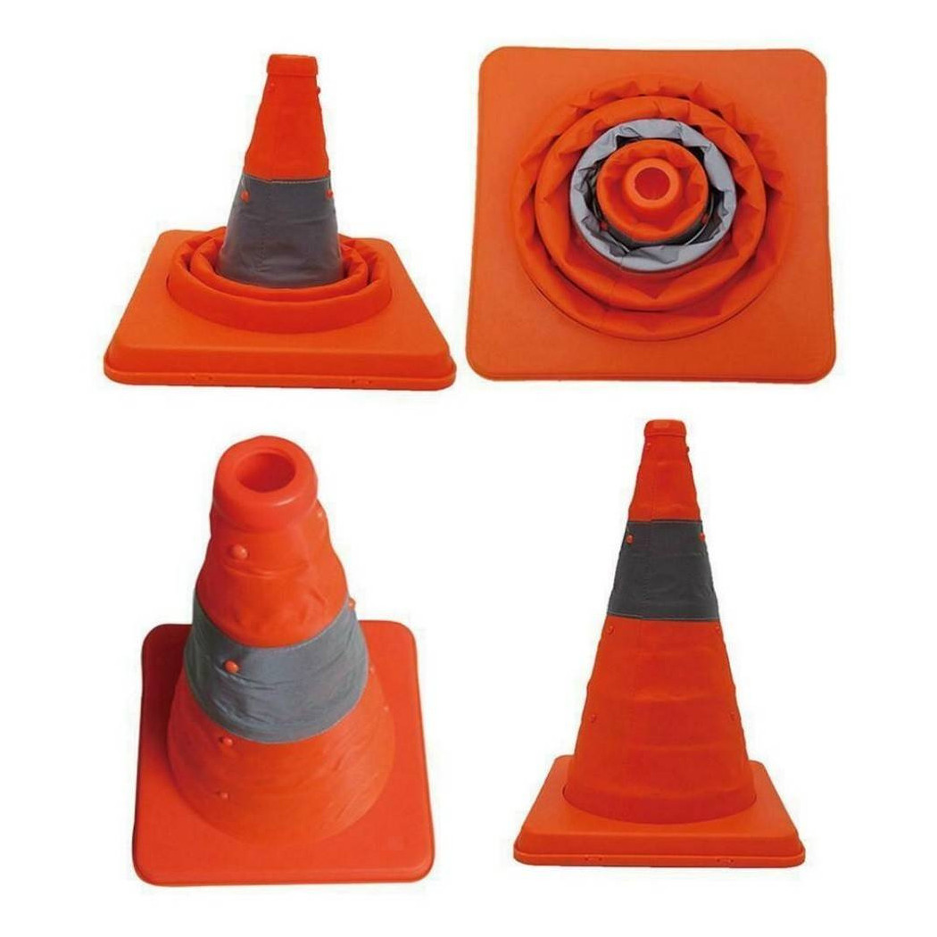 foto del prodotto trade shop traesio cono telescopico stradale altezza 45cm base 24x24cm pieghevole auto camper camion 