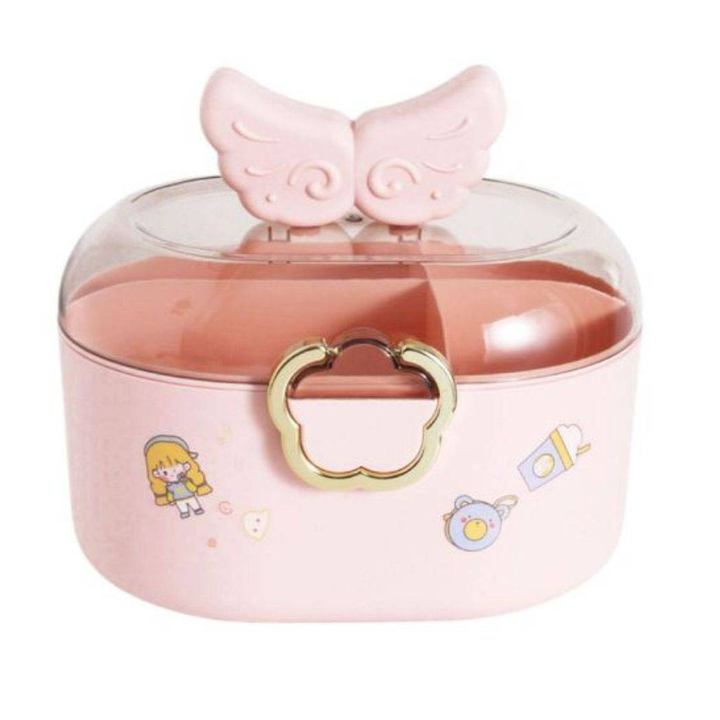 foto del prodotto trade shop traesio contenitore organizzatore per cassetti arredamento colore rosa dim. 27x24x18 cm 