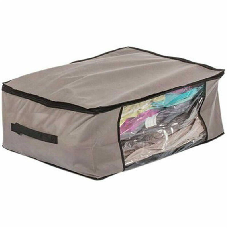 foto del prodotto trade shop traesio contenitore salvaspazio in tessuto cambio stagione coperte vestiti 60x45x30cm 