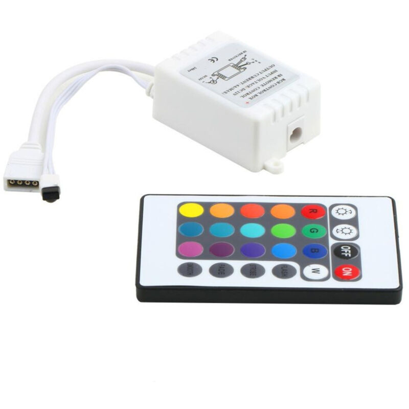 foto del prodotto trade shop traesio controller dimmer con telecomando per strisce strip led rgb 5050 24 tasti 