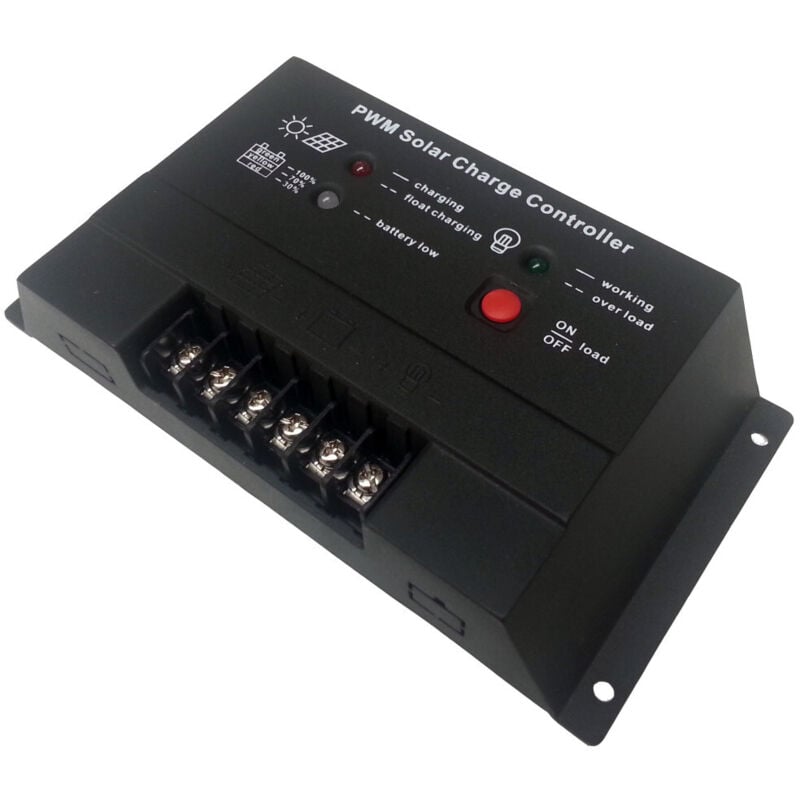 foto del prodotto trade shop traesio - controller regolatore caricabatteria porta usb 10a 12 24v pannello energia solare -