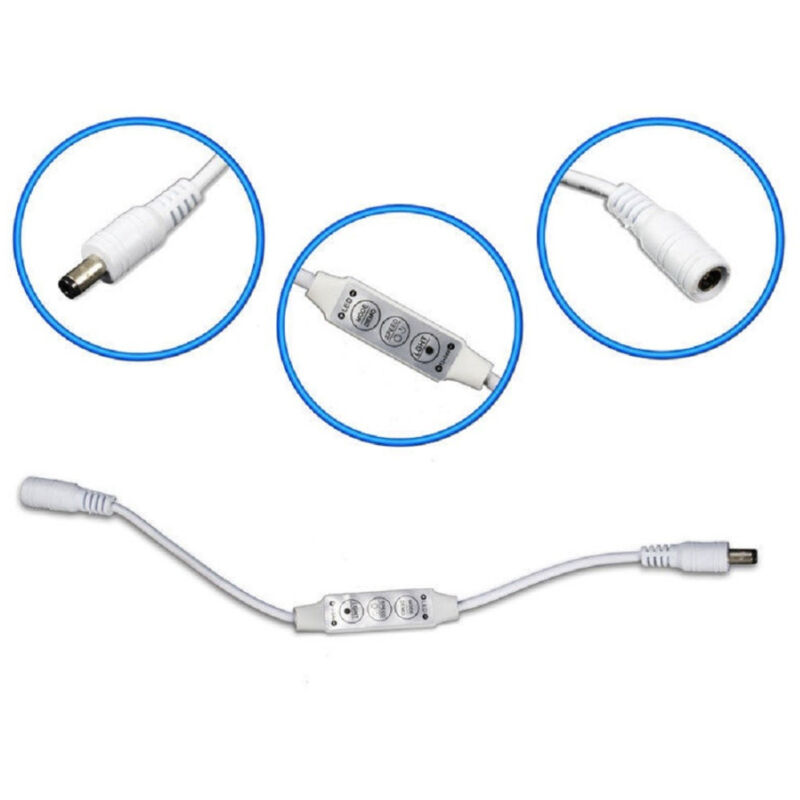 foto del prodotto trade shop traesio controller strisce led dimmerabile con connettore jack 5mm maschio a femmina bianco