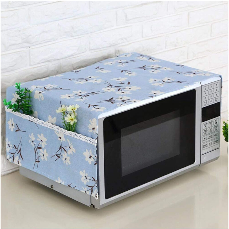 foto del prodotto trade shop traesio copertura antipolvere forno microonde tasca portaoggetti 85x35cm tessuto telo 