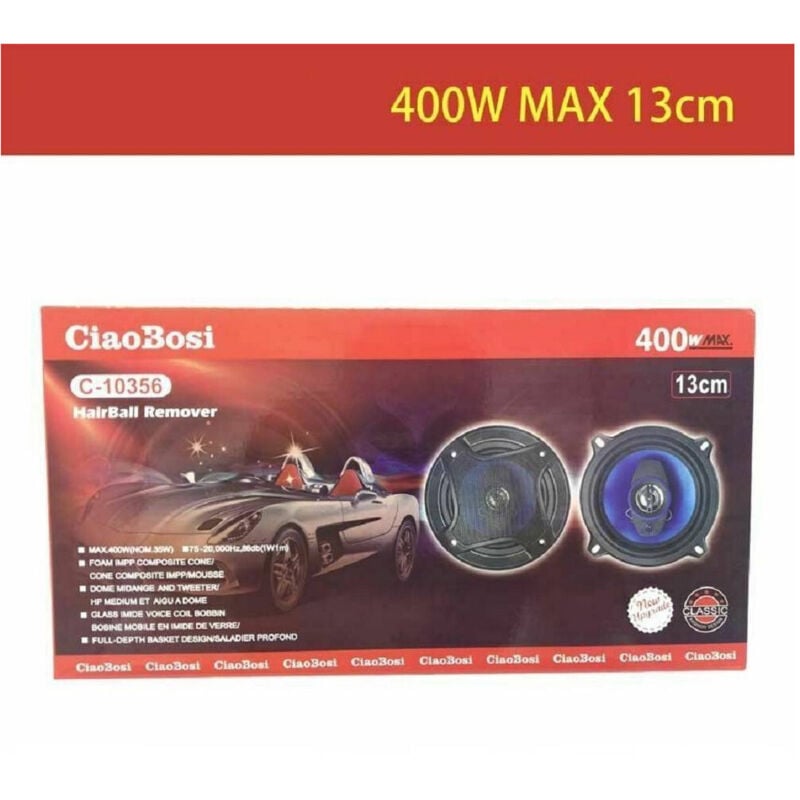 foto del prodotto trade shop traesio - coppia casse altoparlanti speaker tweeter auto c-10356 13cm 400w max -