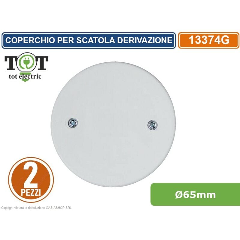 foto del prodotto trade shop traesio coppia coperchio rotondo ad espansione con viti diametro 65mm per scatola derivazione con viti