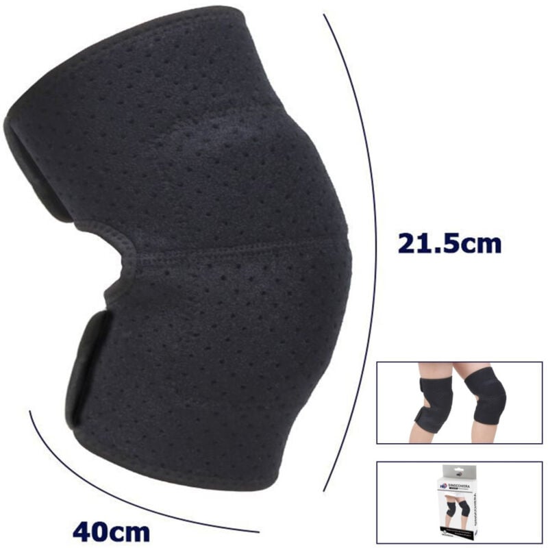 foto del prodotto trade shop traesio coppia ginocchiere fascia tutore anallergica lavabile per bambini colore nero m 