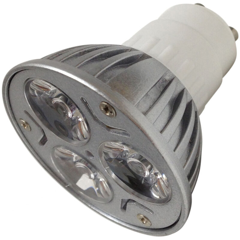 foto del prodotto trade shop traesio - coppia lampadina faretto 3 led 3w attacco gu10 bianco puro power led casa -