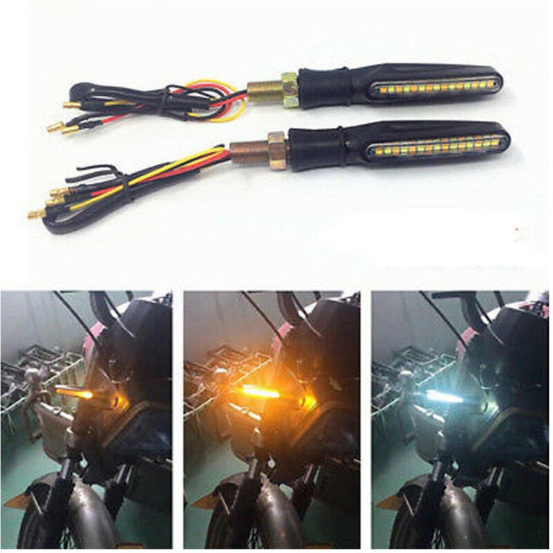 foto del prodotto trade shop traesio - coppia led cob 12v moto frecce indicatore segnale freccia luce sequenziale hd810 -