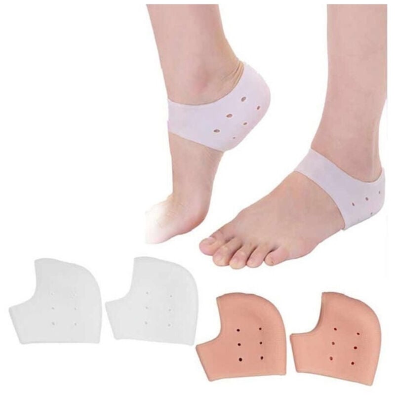 foto del prodotto trade shop traesio - coppia protezione silicone gel salva tallone plantari sottopiede scarpe tacchi -