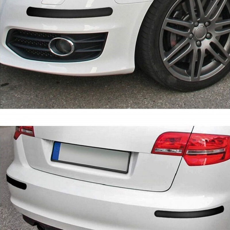 foto del prodotto trade shop traesio coppia protezioni per paraurti spoiler antiurto 52x510mm gomma nero adesivo auto 