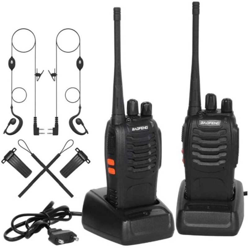 foto del prodotto trade shop traesio coppia ricetrasmittente walkie talkie portatile 16 canali 3.7 v 400 470 mhz 