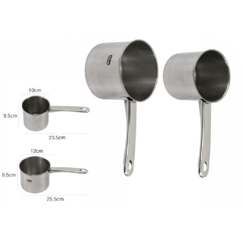 foto del prodotto trade shop traesio coppia set 2 pentolini bollilatte pentola bollitore da latte in metallo 59237 