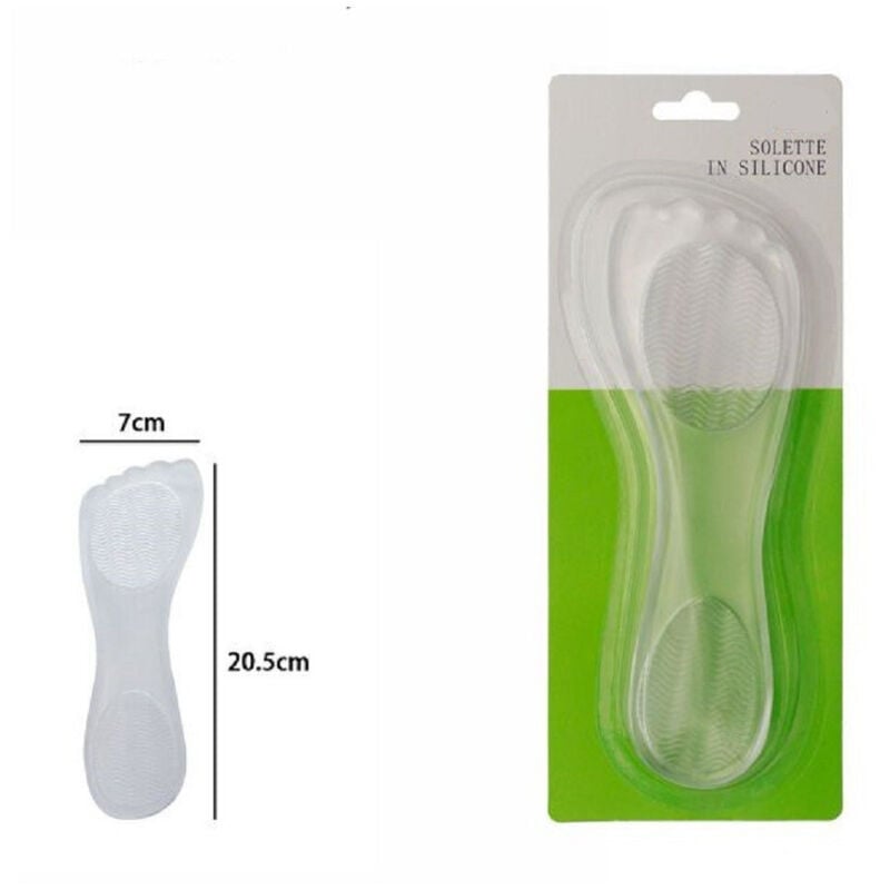 foto del prodotto trade shop traesio coppia solette in gel silicone morbido cura protezione sottopiede 7x20,5cm 67291 