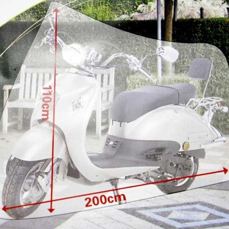 foto del prodotto trade shop traesio coprimoto copri moto scooter bicicletta 110 x 200 cm bianco peva impermeabile 