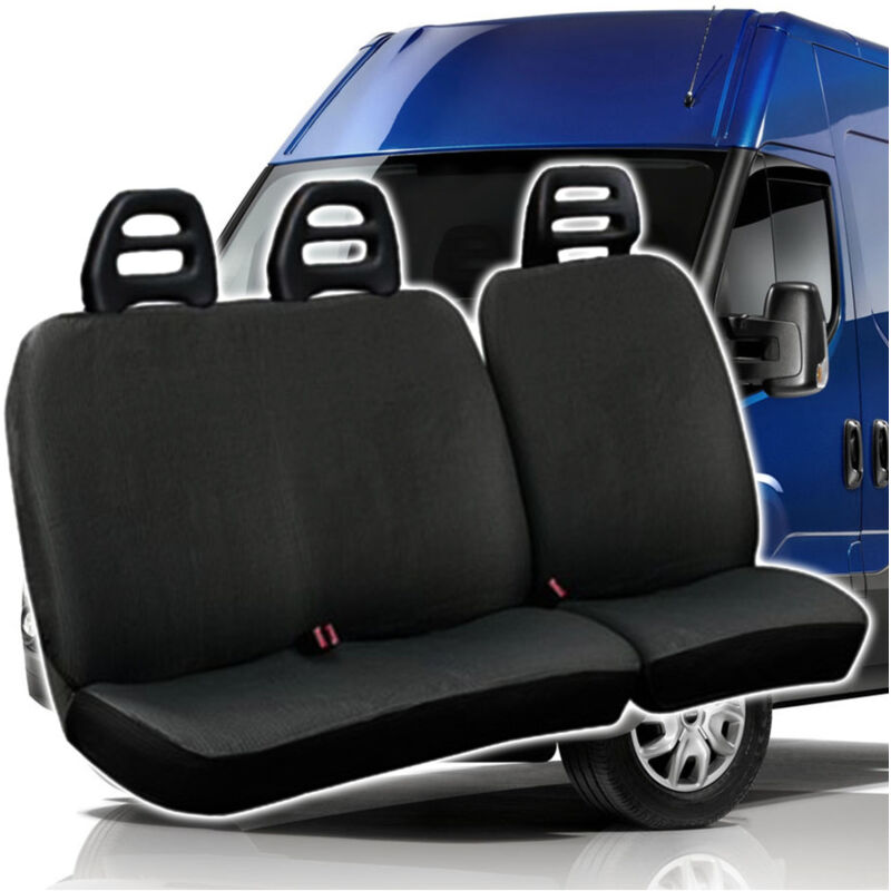 foto del prodotto trade shop traesio coprisedili per furgone 3 posti iveco daily universali in cotone grigio scuro 