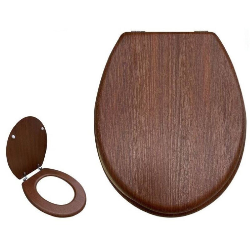 foto del prodotto trade shop traesio copriwater copri wc sedile universale bagno legno con cerniere resistente 52948a 3,5