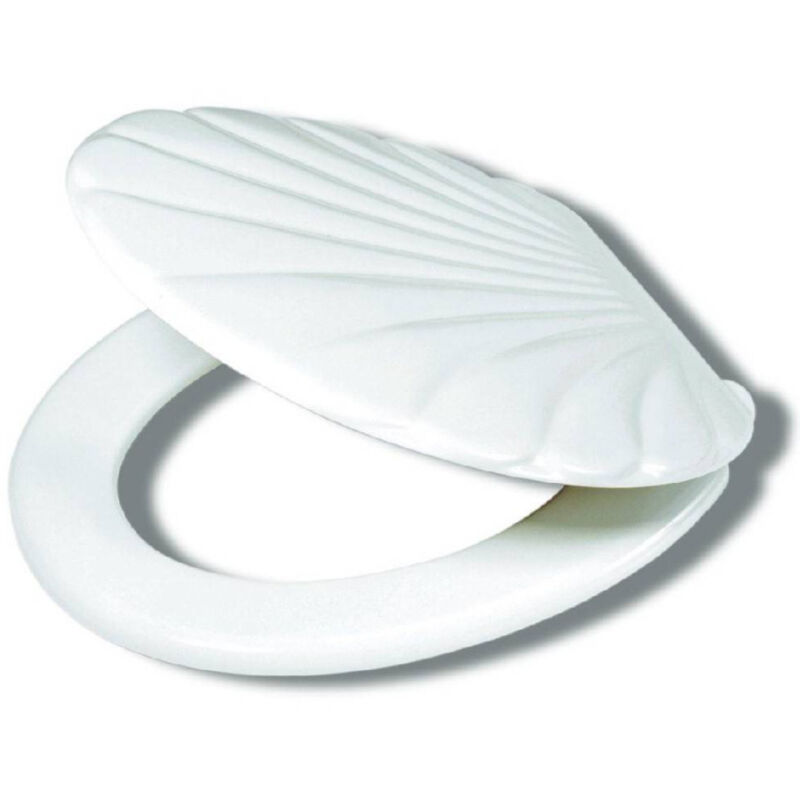 foto del prodotto trade shop traesio copriwater coprivaso tavoletta sedile wc in plastica standard conchiglia bianca 3,5