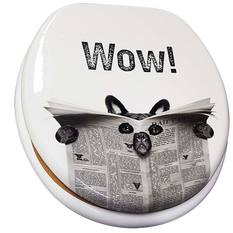 foto del prodotto trade shop traesio copriwater universale cagnolino nero giornale 69004 tazza bagno wc water 3,5