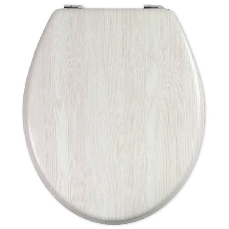 foto del prodotto trade shop traesio copriwater universale in legno mdf resistente con stampa legno beige cerniere wc 3,5