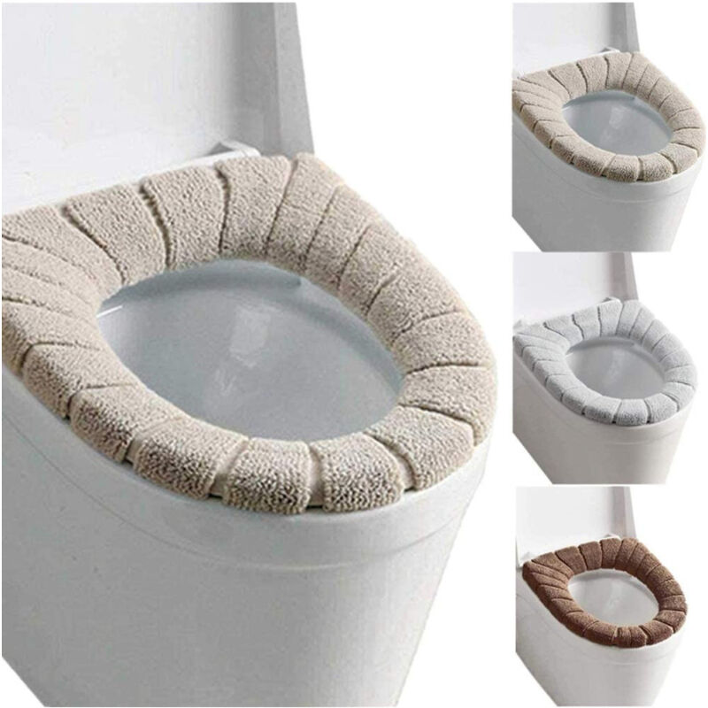 foto del prodotto trade shop traesio copriwater universale in tessuto fiori antibatterico tavoletta bagno copri water 3,5