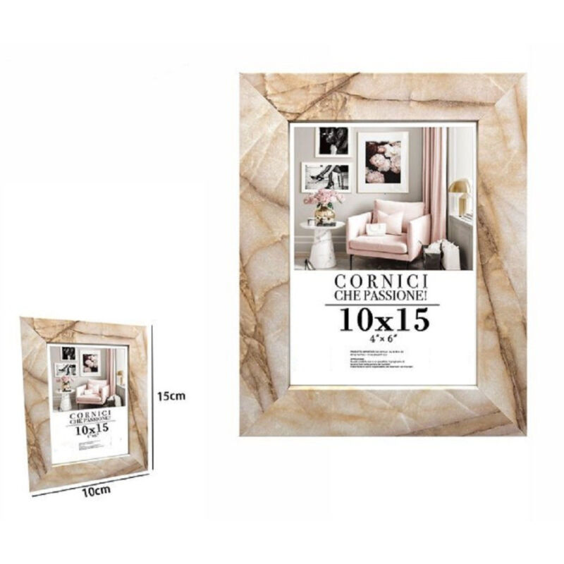 foto del prodotto trade shop traesio cornice foto portafoto quadri tele poster 10 x 15 cm modello effetto marmo 71658 