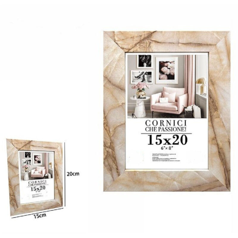 foto del prodotto trade shop traesio cornice foto portafoto quadri tele poster 15 x 20 cm modello effetto marmo 71660 