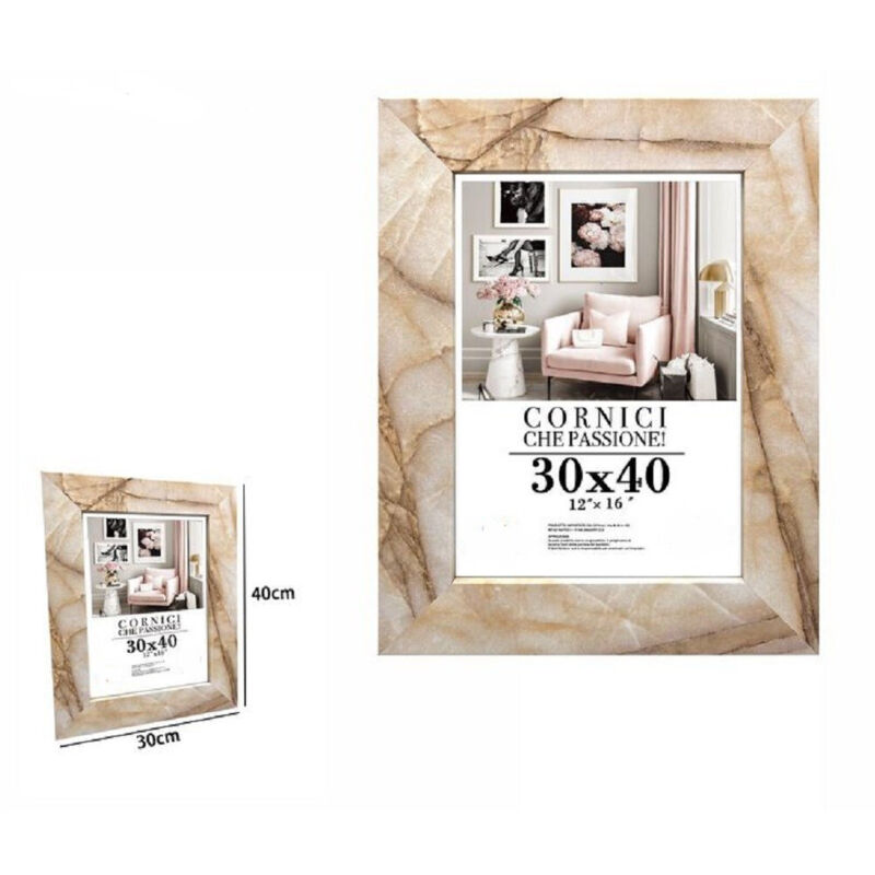 foto del prodotto trade shop traesio - cornice foto portafoto quadri tele poster 30 x 40 cm modello effetto marmo 71666 -