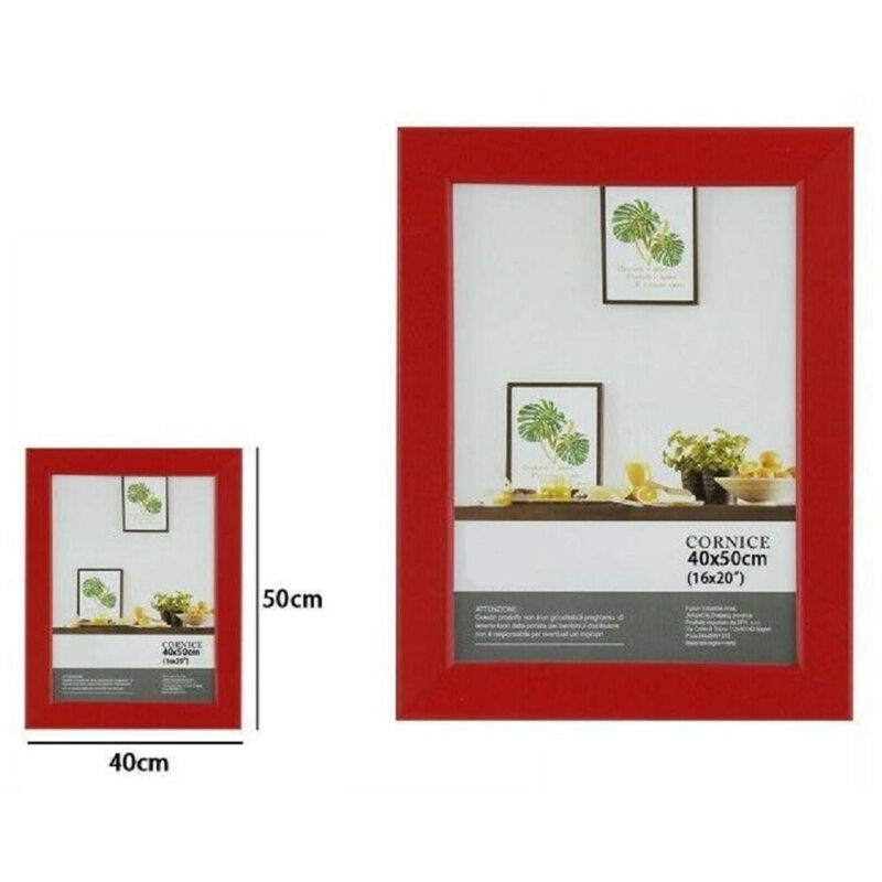 foto del prodotto trade shop traesio - cornice per foto fotografie quadri tele dimensioni 40 x 50 cm rossa portafoto -