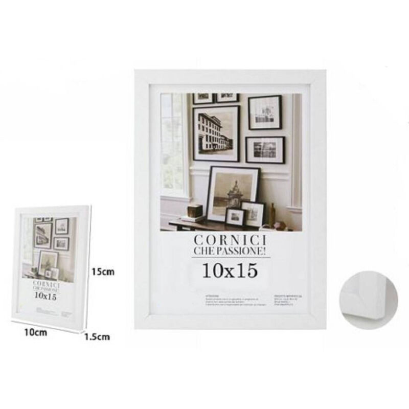 foto del prodotto trade shop traesio cornice per foto fotografie quadri tele poster portafoto 10 x 15 cm bianca 63145 