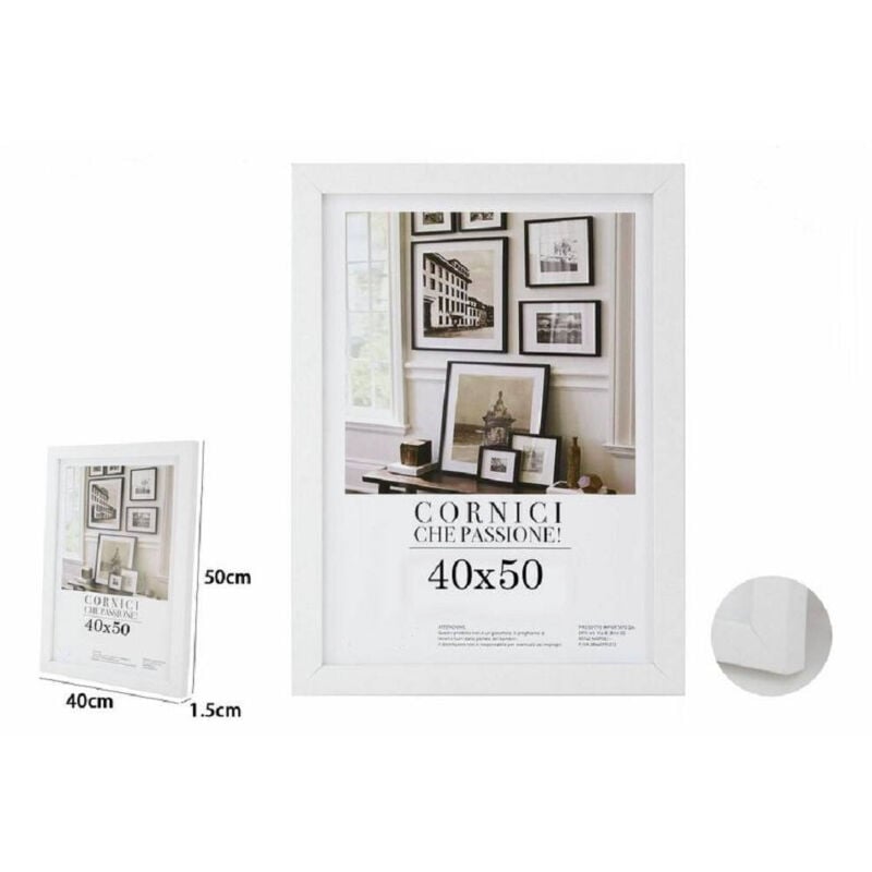 foto del prodotto trade shop traesio cornice per foto fotografie quadri tele poster portafoto 40 x 50 cm bianca 63152 