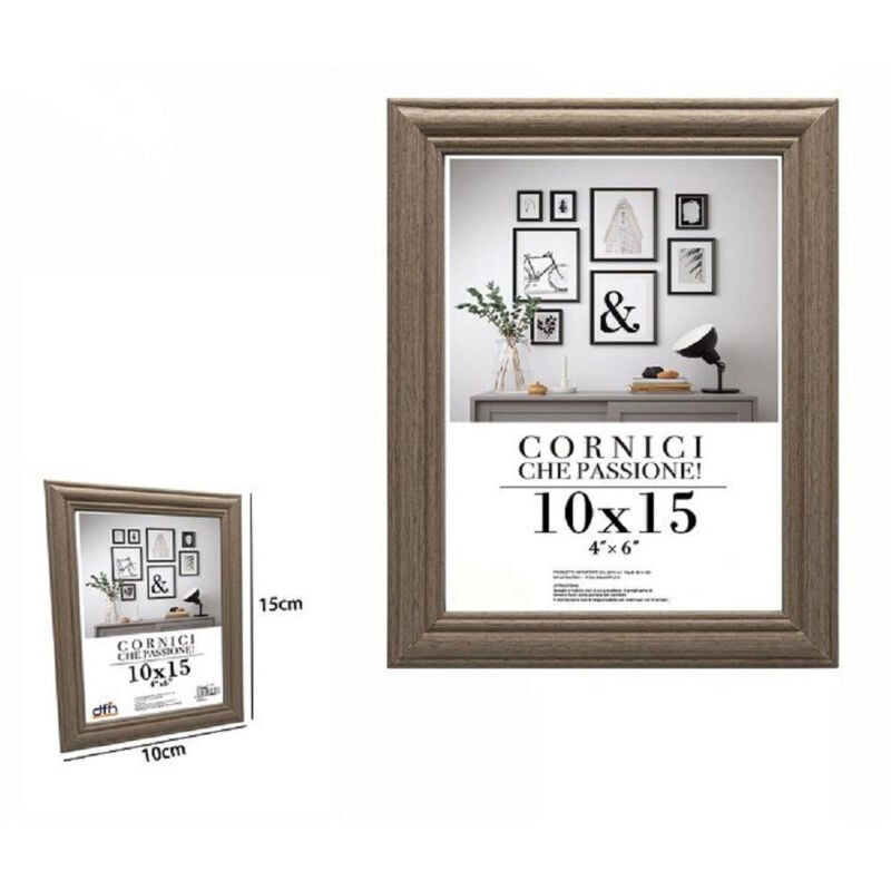 foto del prodotto trade shop traesio - cornice per foto porta fotografie quadri tele 10 x 15 cm modello legno 71640 -