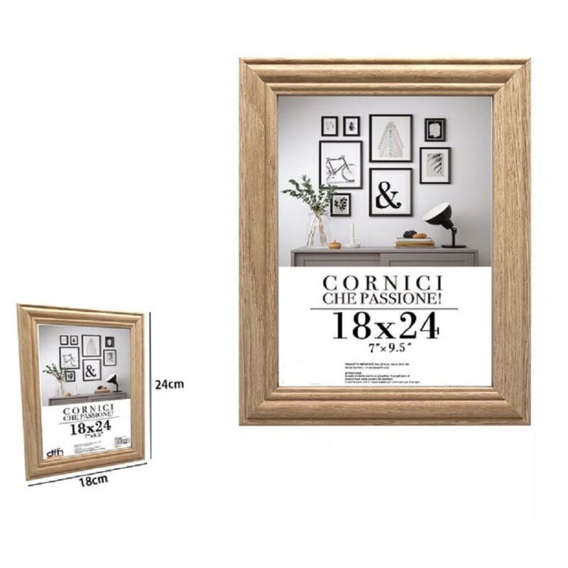 foto del prodotto trade shop traesio cornice per foto porta fotografie quadri tele 18x24cm modello legno chiaro 71625 