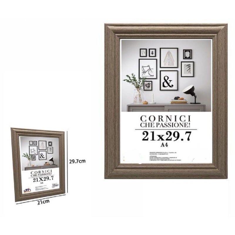 foto del prodotto trade shop traesio - cornice per foto porta fotografie quadri tele 21 x 29,7 cm modello legno 71646 -
