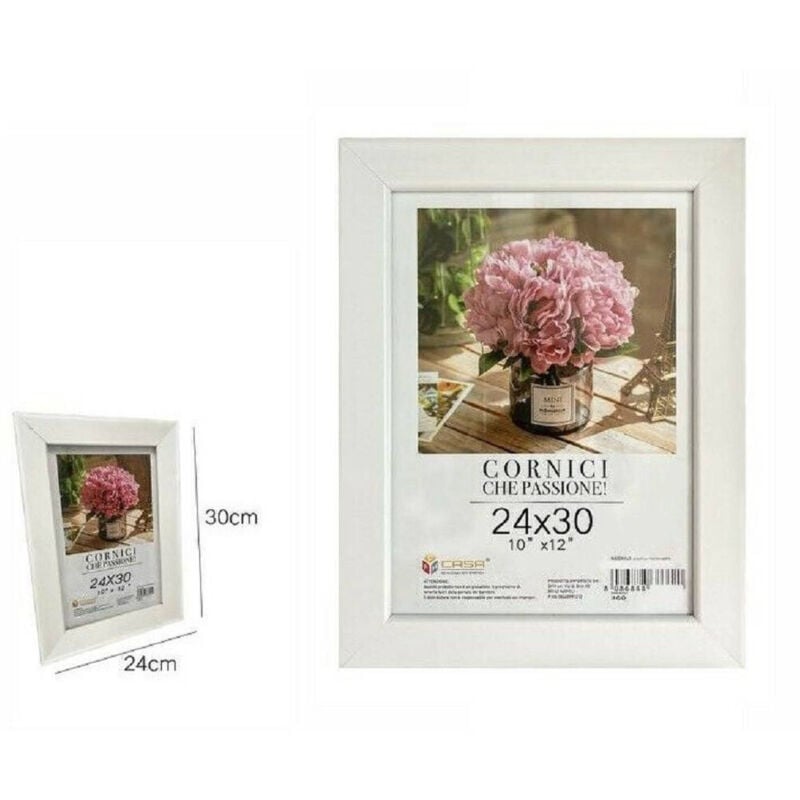 foto del prodotto trade shop traesio cornice per foto poster quadri tele portafoto 24 x 30 cm 10 x12 bianca 68667 