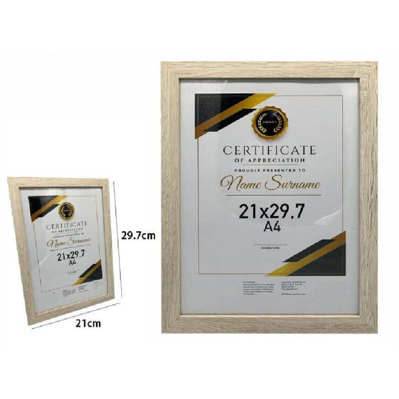 foto del prodotto trade shop traesio - cornice per foto quadri tele portafoto a4 21x29.7 cm modello legno chiaro 70779 -