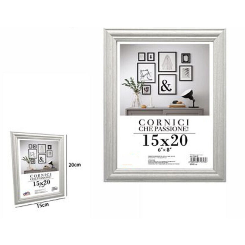 foto del prodotto trade shop traesio cornice per fotografie quadri tele poster portafoto 15x20cm modello silver 71615 