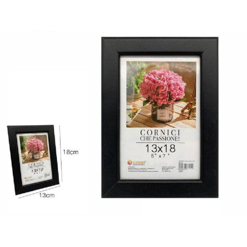 foto del prodotto trade shop traesio cornice portafoto porta foto fotografia 13 x 18 cm 5 x7 colore nera 68650 