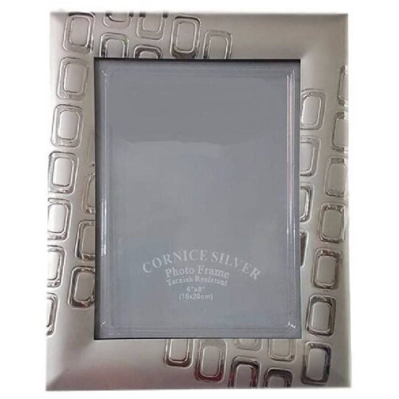foto del prodotto trade shop traesio cornice portafoto porta foto fotografia 15 x 20 cm silver grigia effetto opaco 