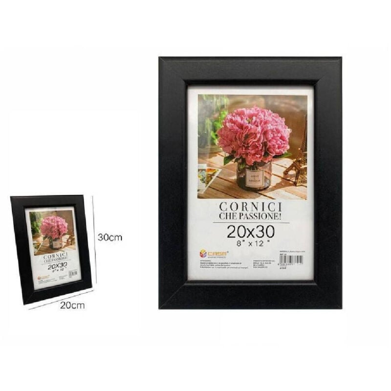 foto del prodotto trade shop traesio cornice portafoto porta foto fotografia 20 x 30 cm 8 x12 colore nera 68653 