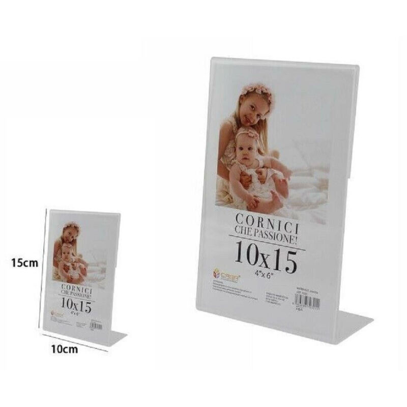 foto del prodotto trade shop traesio cornice portafoto porta foto fotografie acrilico verticale stand 10 x 15cm 70321 