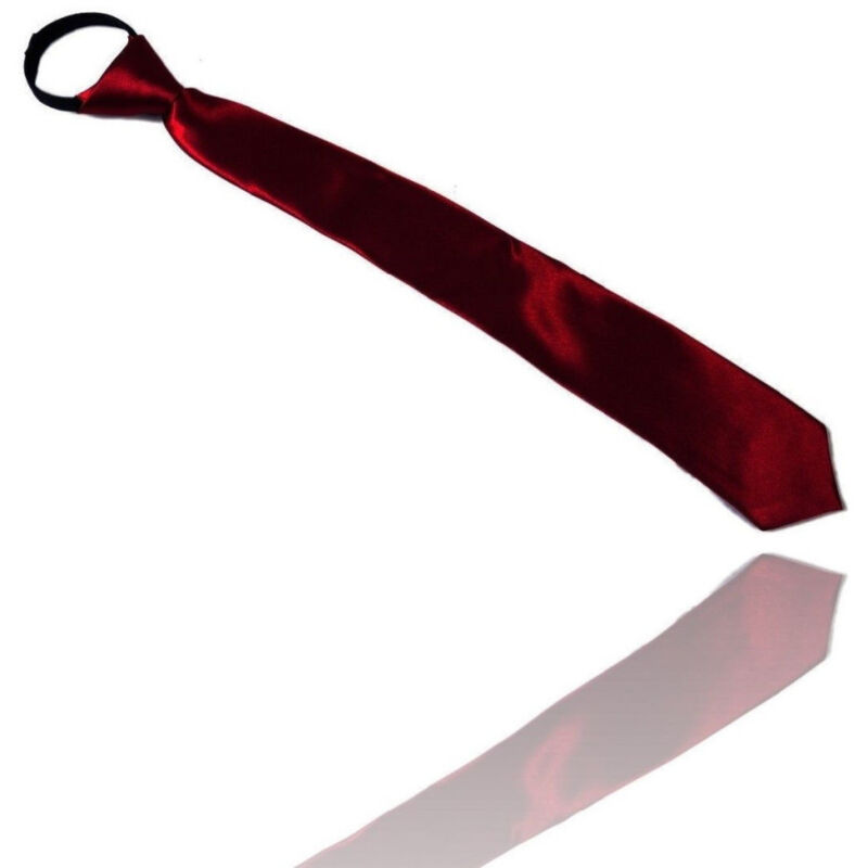 foto del prodotto trade shop traesio cravatta seta raso bordeaux zip cravattino frack papillon sottile uomo donna 