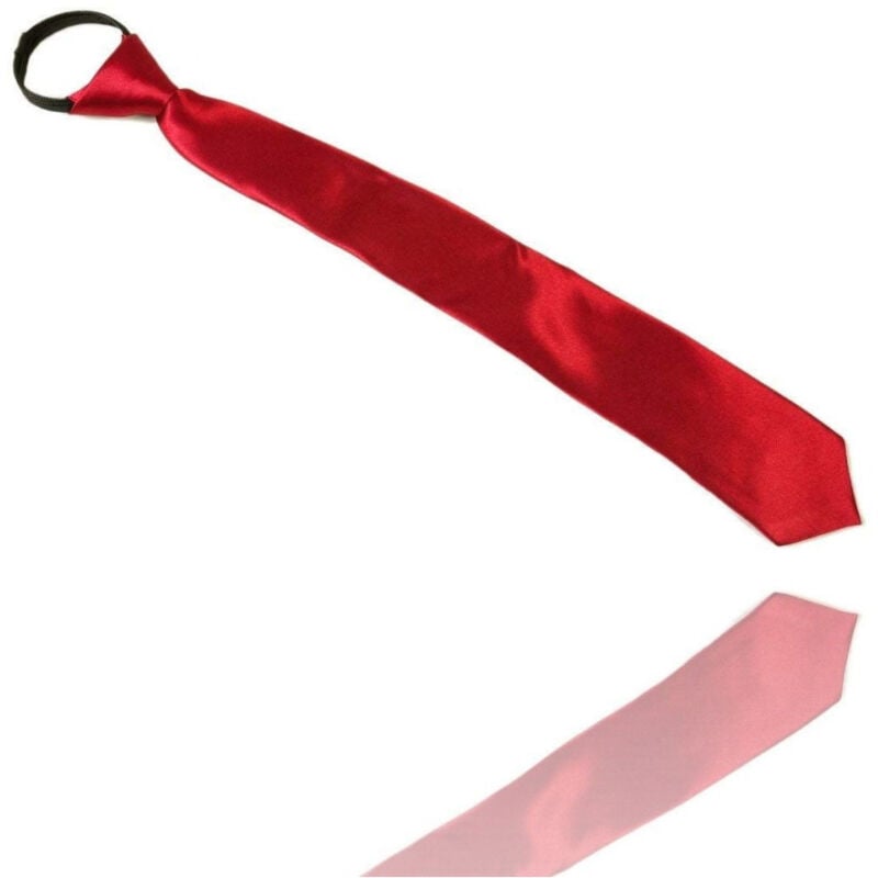 foto del prodotto trade shop traesio cravatta seta raso rosso zip cravattino frack papillon sottile uomo donna 