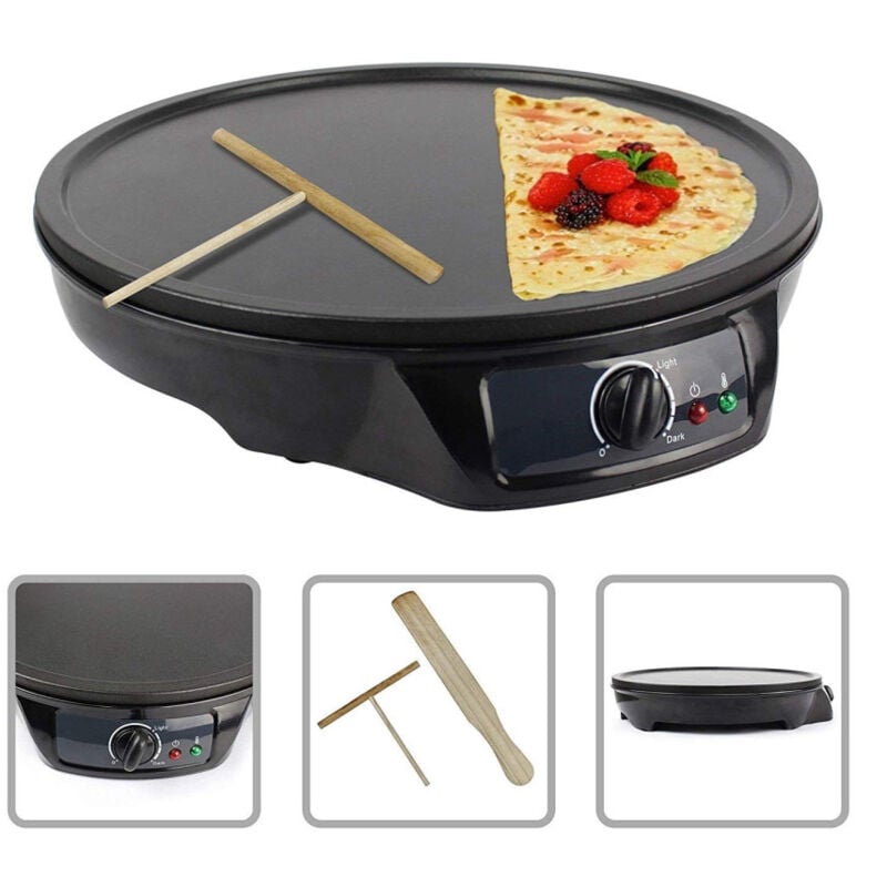 foto del prodotto trade shop traesio crepiera piastra antiaderente crepes piadine elettrica diametro 30 cm 1000 watt 