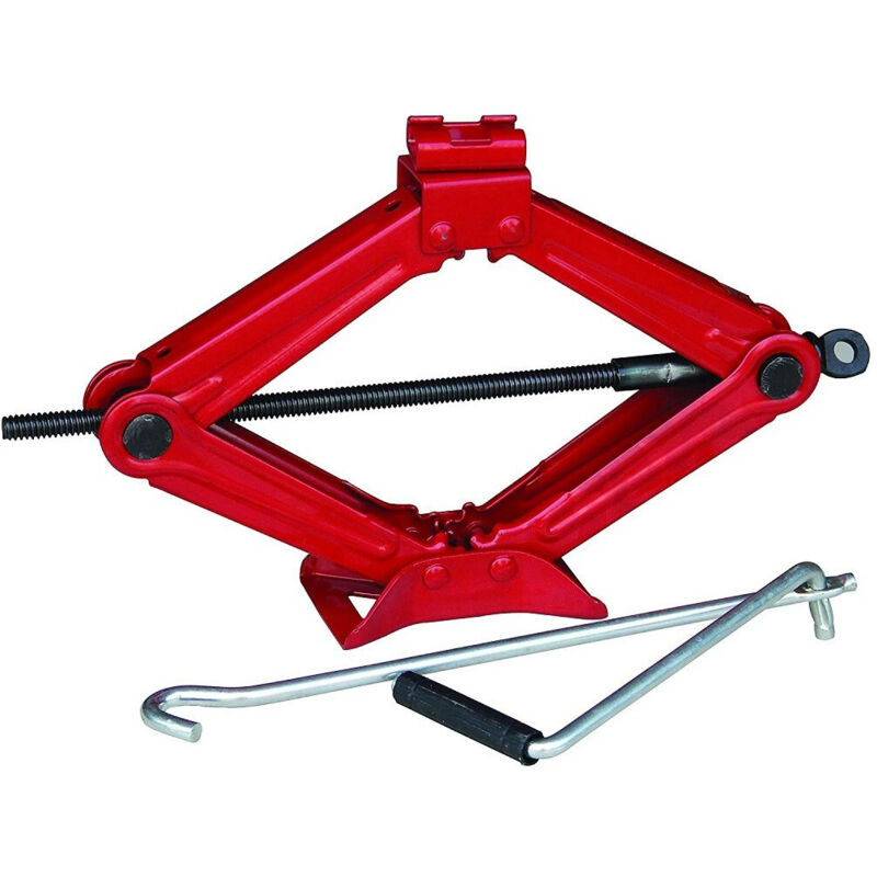 foto del prodotto trade shop traesio cric crick a pantografo per auto camion caravan sollevamento da 1,5t 1500kg red 
