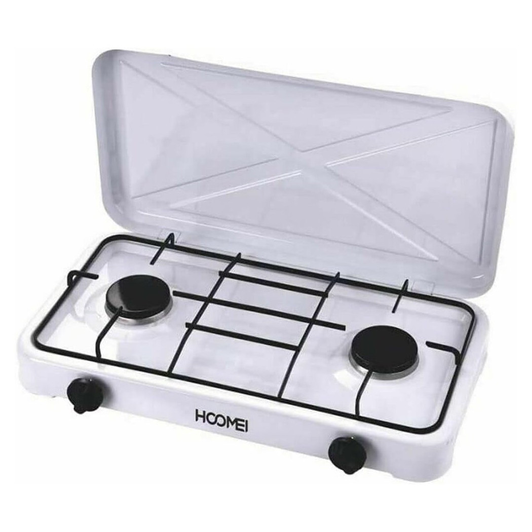 foto del prodotto trade shop traesio cucina a gas fornello piano cottura doppio 2 fuochi per uso interno ed esterno 